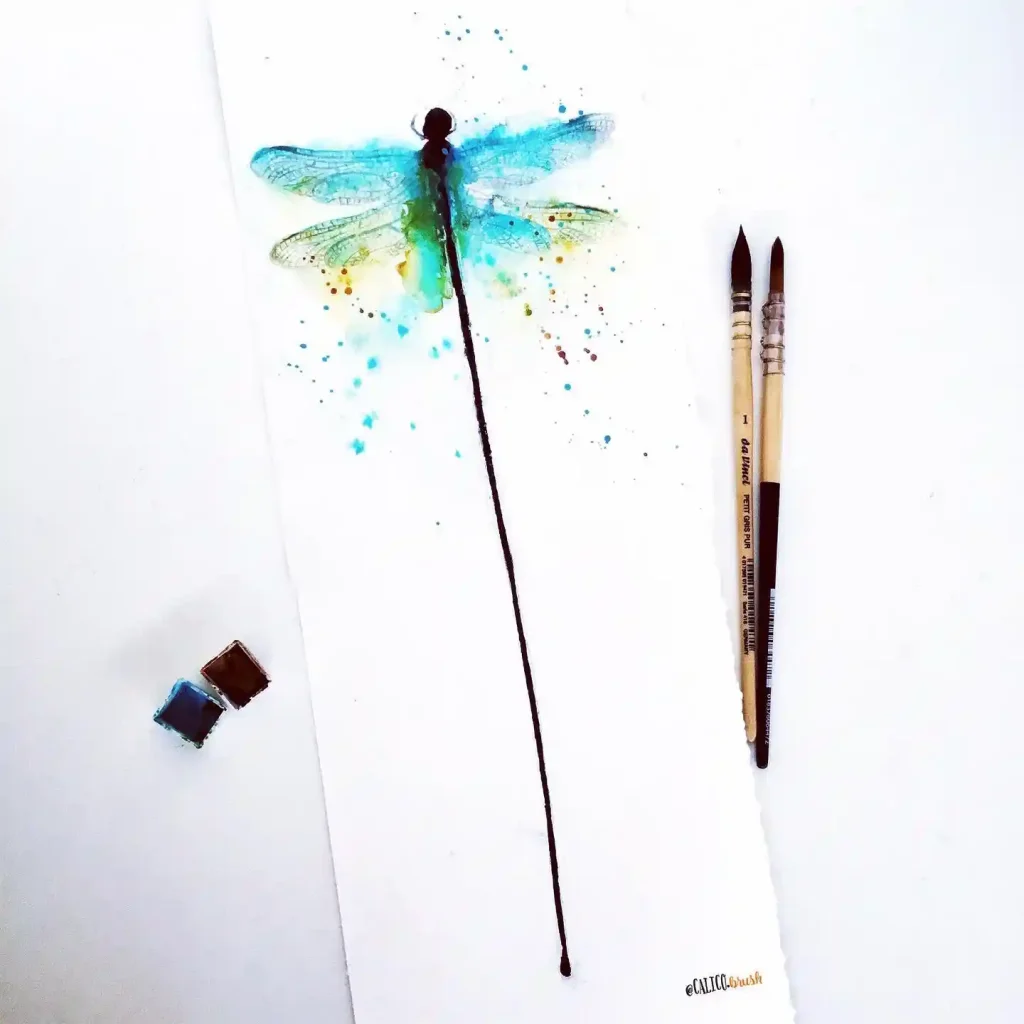 Watercolor Dragonfly Drawing Ideas (21)