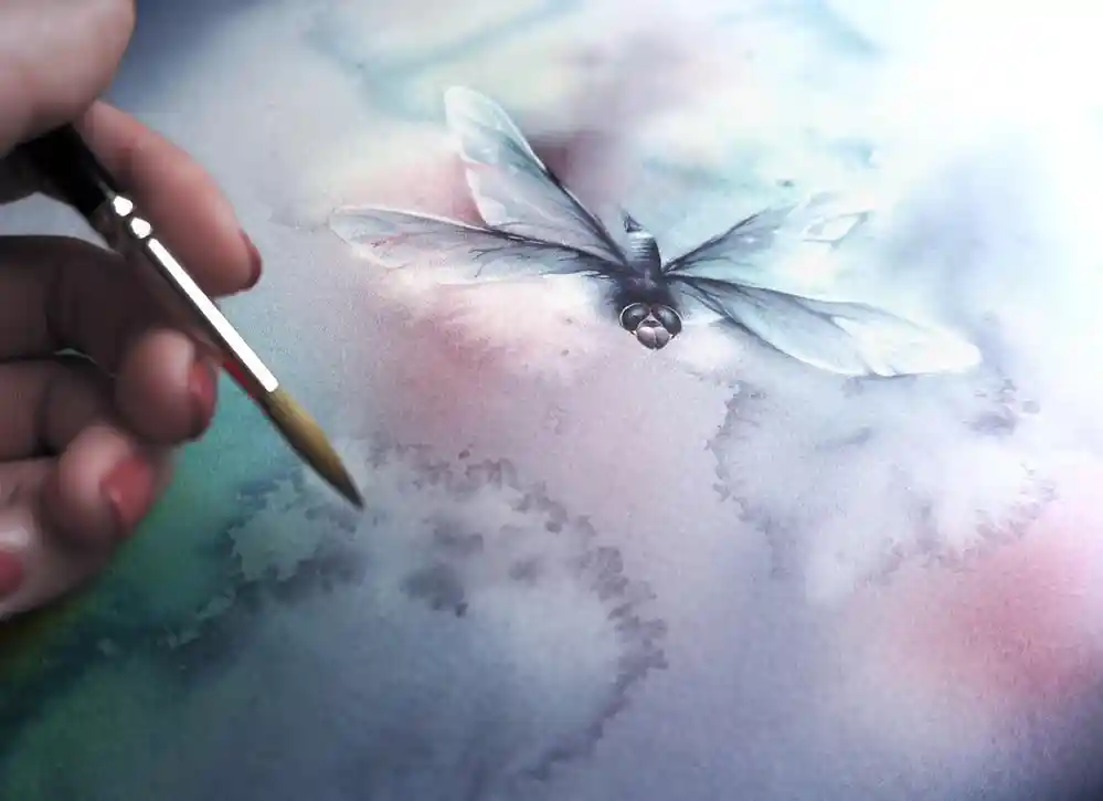 Watercolor Dragonfly Drawing Ideas (23)