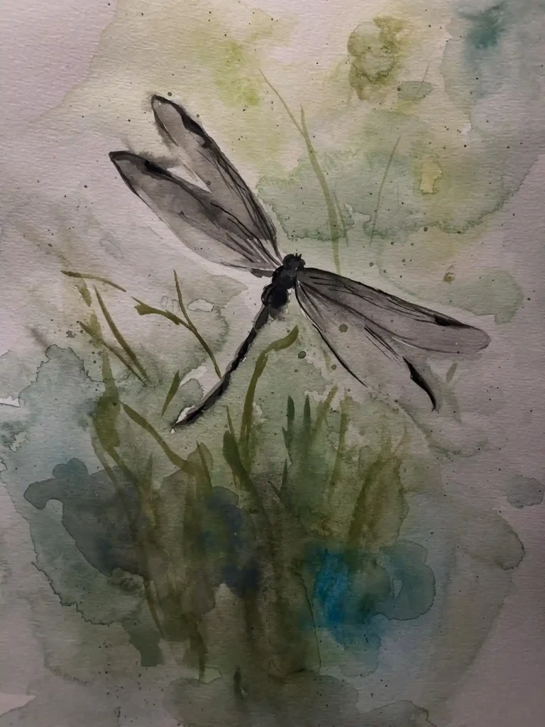 Watercolor Dragonfly Drawing Ideas (25)
