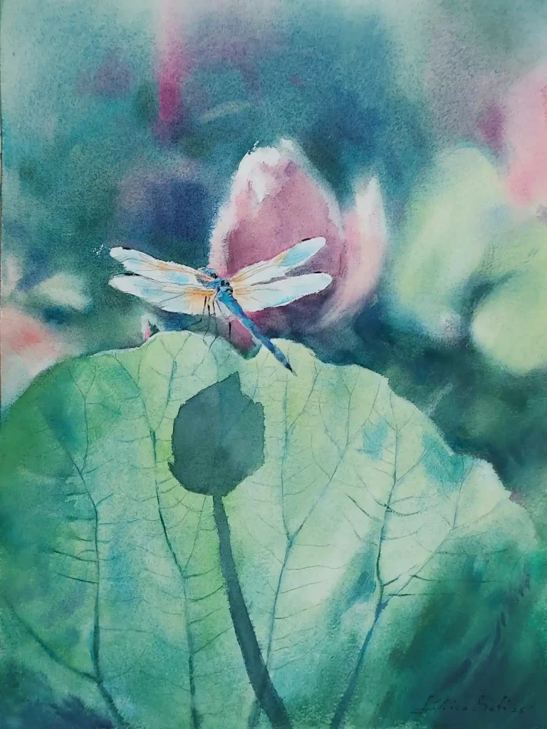Watercolor Dragonfly Drawing Ideas (26)
