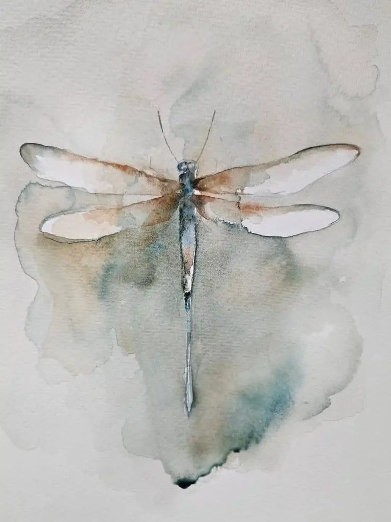Watercolor Dragonfly Drawing Ideas (3)