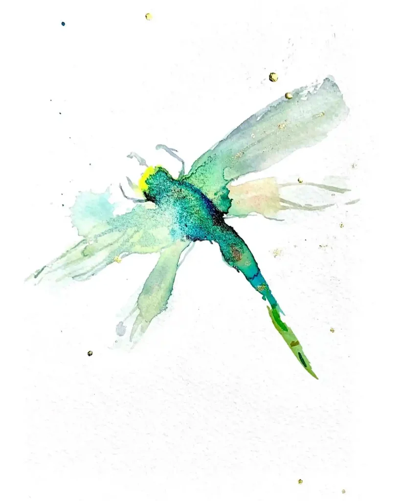 Watercolor Dragonfly Drawing Ideas (4)