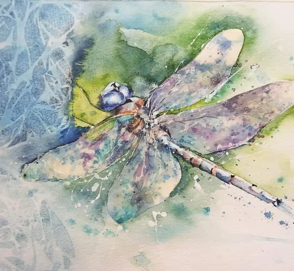 Watercolor Dragonfly Drawing Ideas (5)