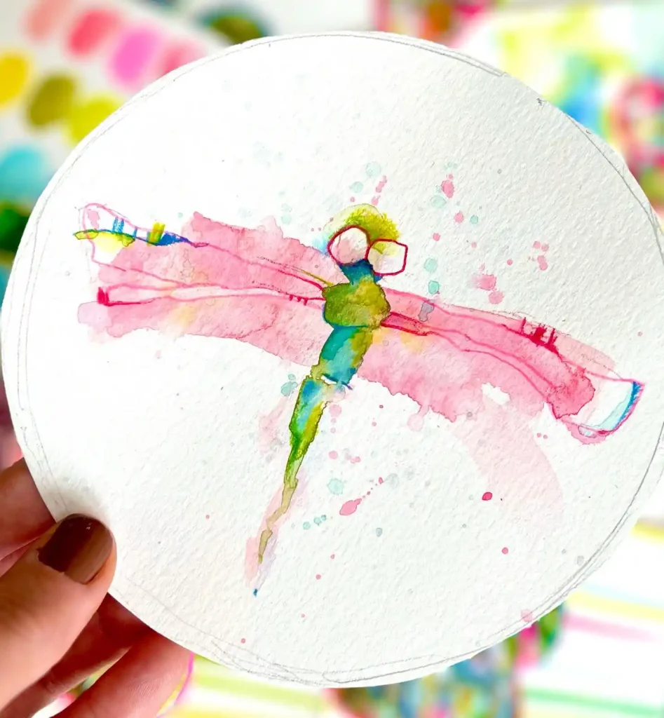 Watercolor Dragonfly Drawing Ideas (6)