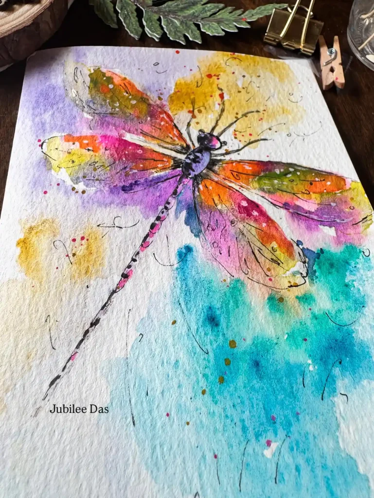 Watercolor Dragonfly Drawing Ideas (7)
