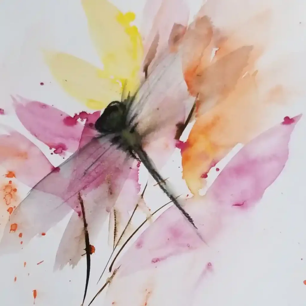 Watercolor Dragonfly Drawing Ideas (8)