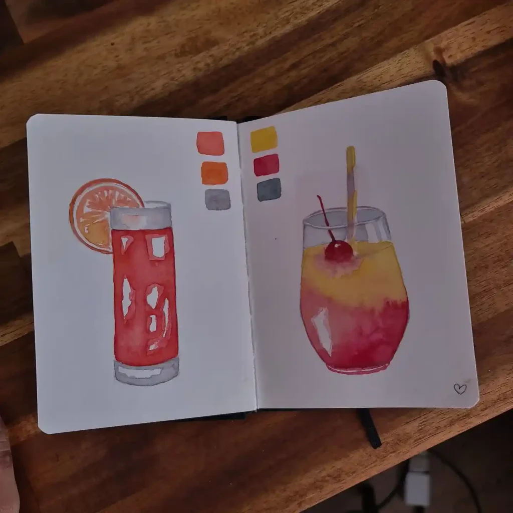 Watercolor Drinks Drawing Ideas (1)