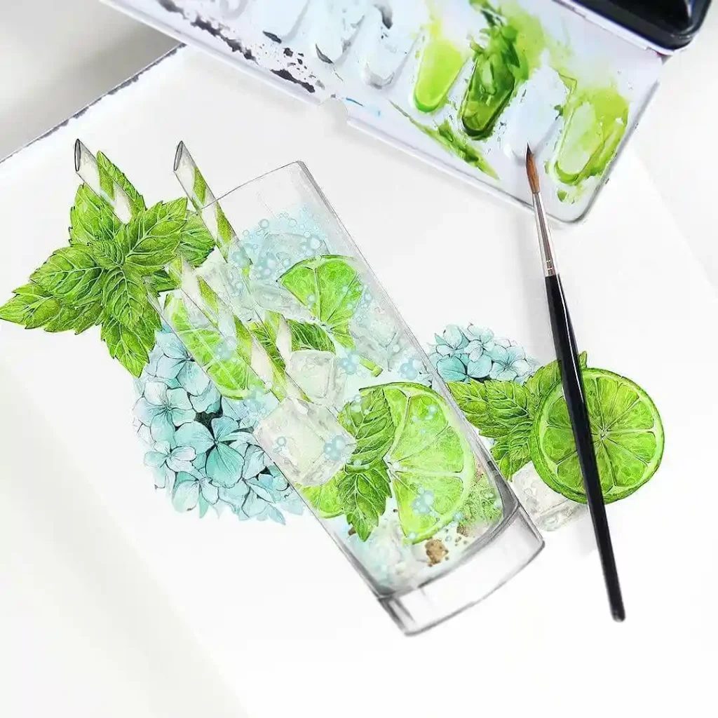 Watercolor Drinks Drawing Ideas (19)