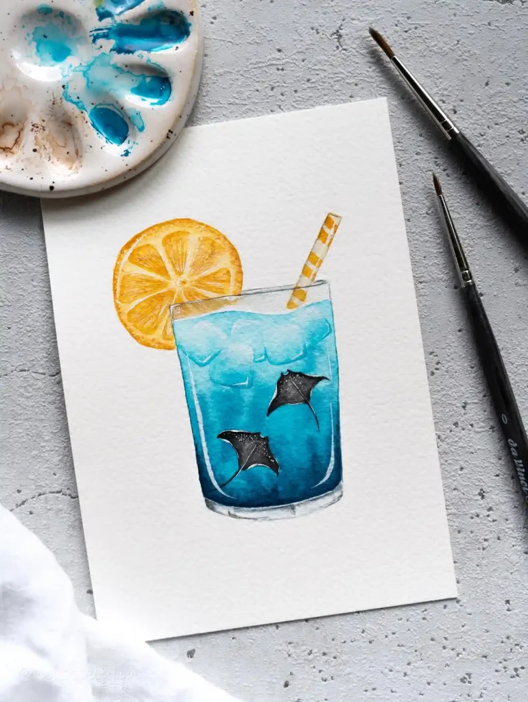 Watercolor Drinks Drawing Ideas (36)