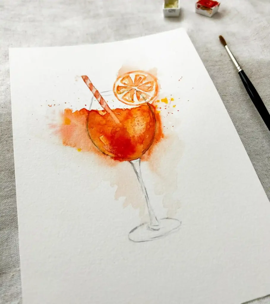 Watercolor Drinks Drawing Ideas (37)
