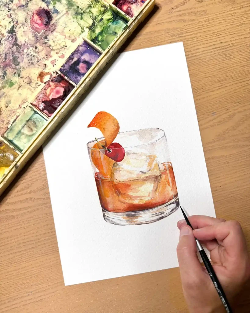 Watercolor Drinks Drawing Ideas (5)