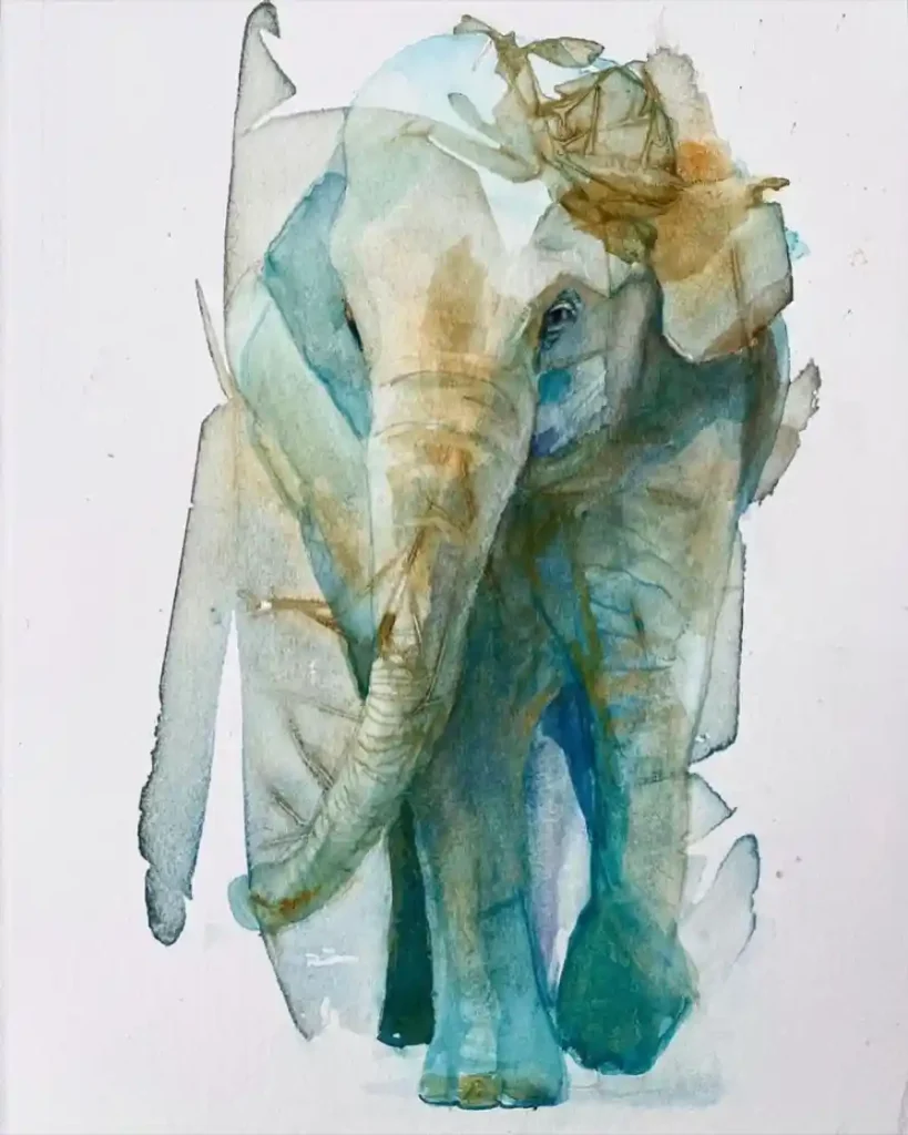 Watercolor Elephant Drawing Ideas (12)