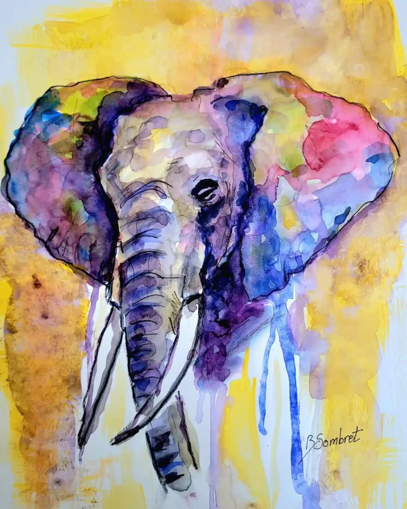 Watercolor Elephant Drawing Ideas (13)