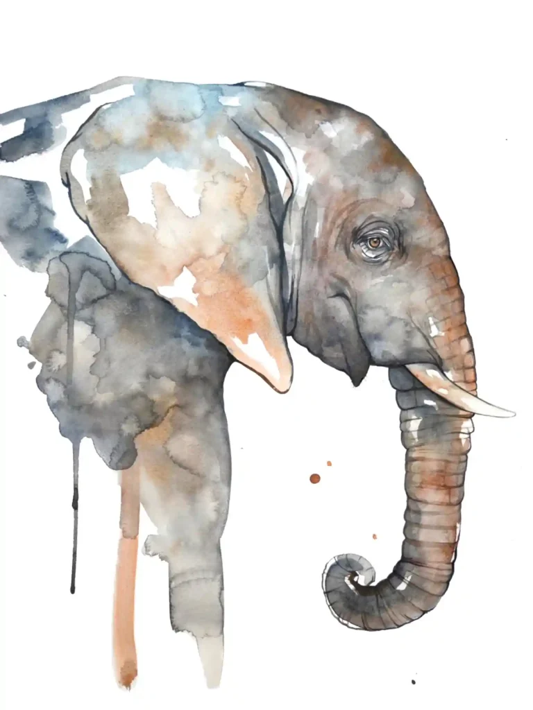 Watercolor Elephant Drawing Ideas (17)