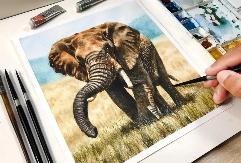 Watercolor Elephant Drawing Ideas (19)