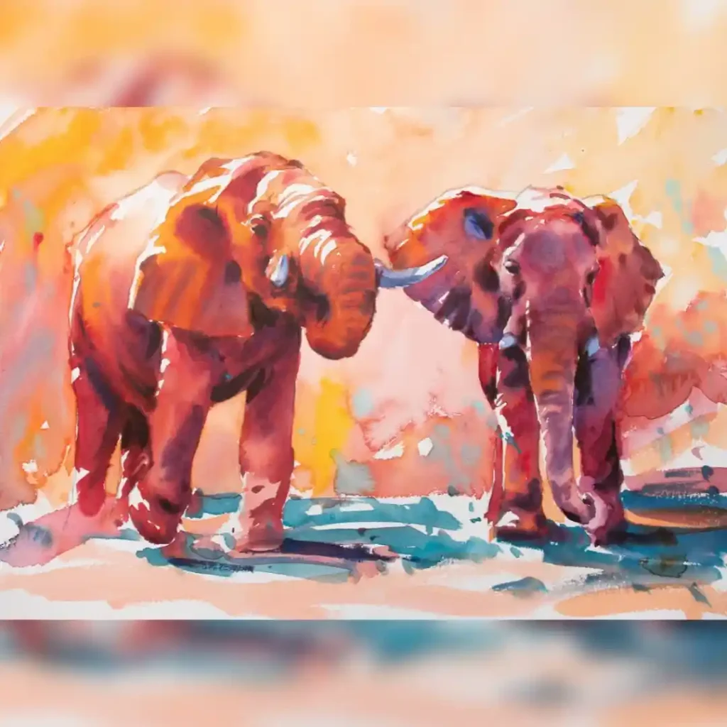 Watercolor Elephant Drawing Ideas (21)