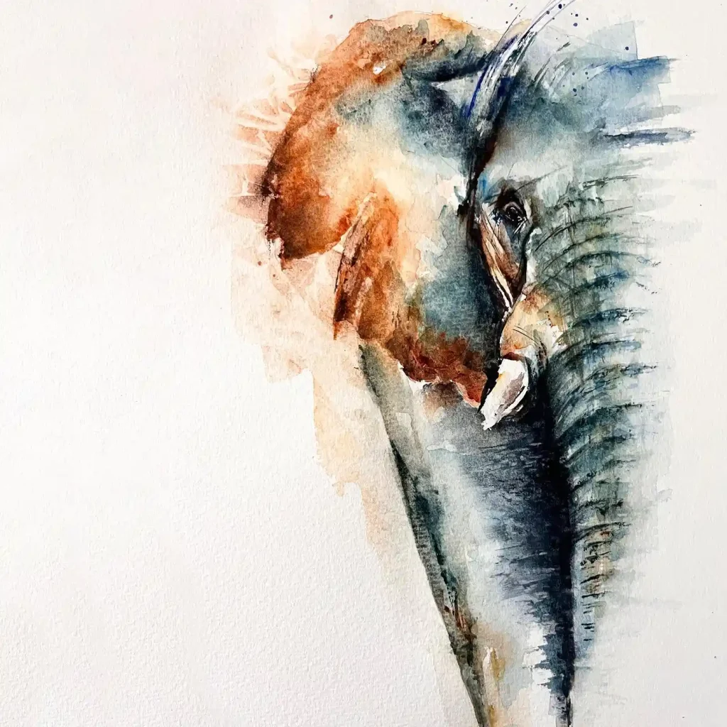Watercolor Elephant Drawing Ideas (23)