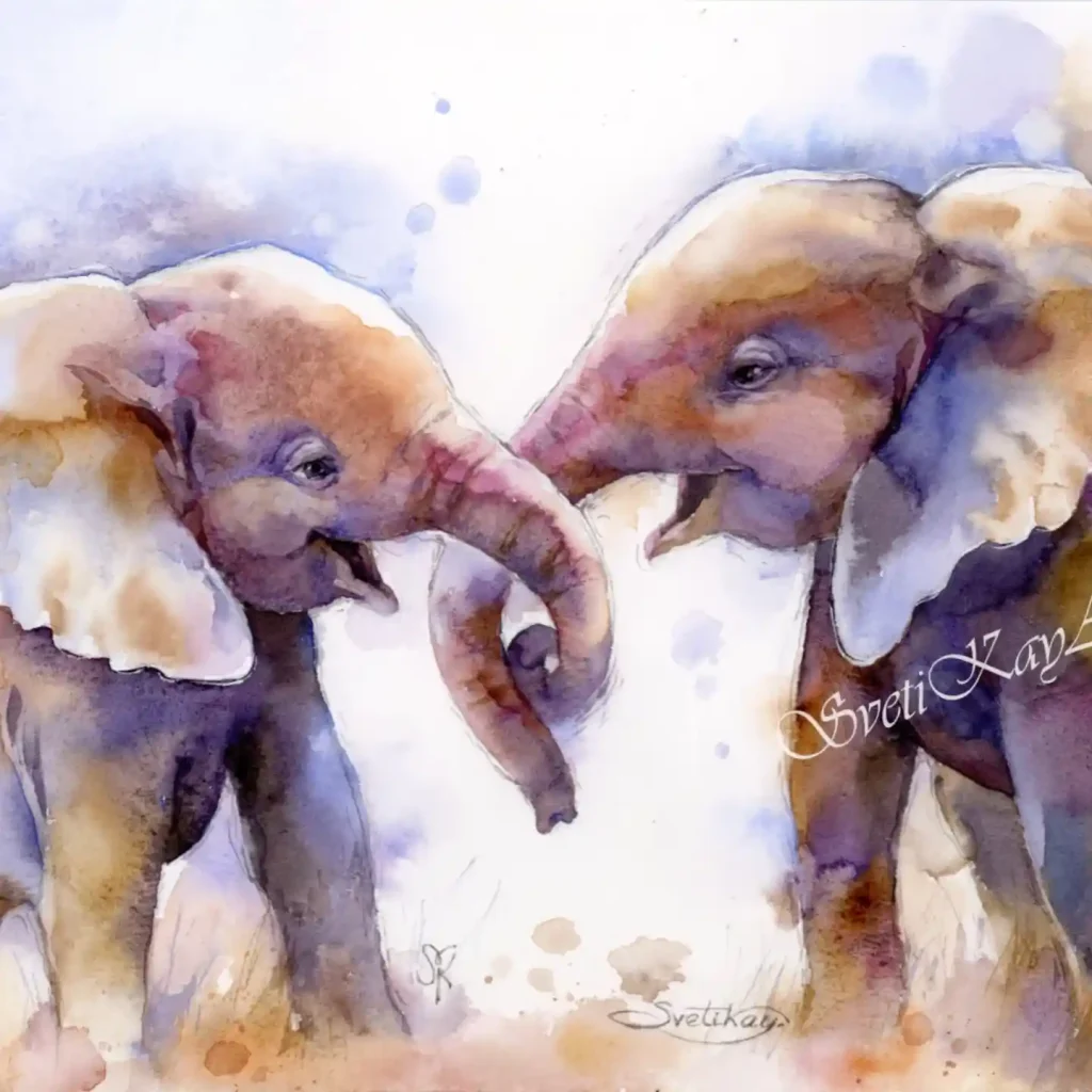 Watercolor Elephant Drawing Ideas (6)