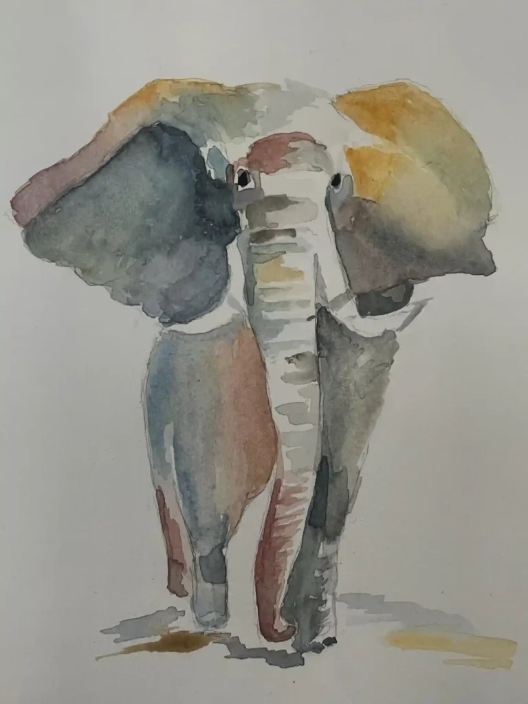 Watercolor Elephant Drawing Ideas (9)