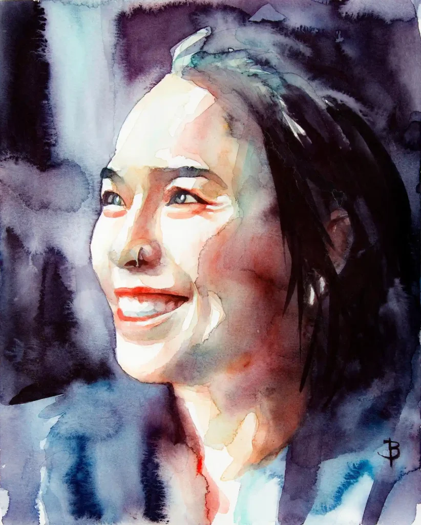 Watercolor Face 13