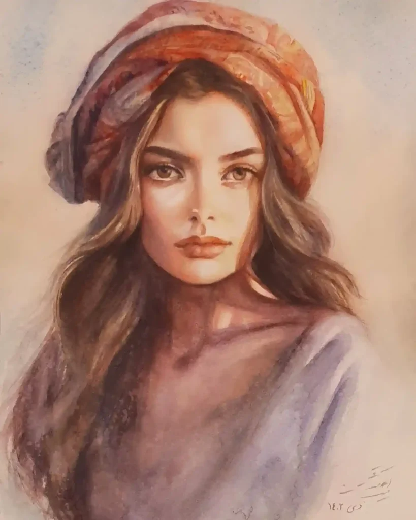 Watercolor Face 17