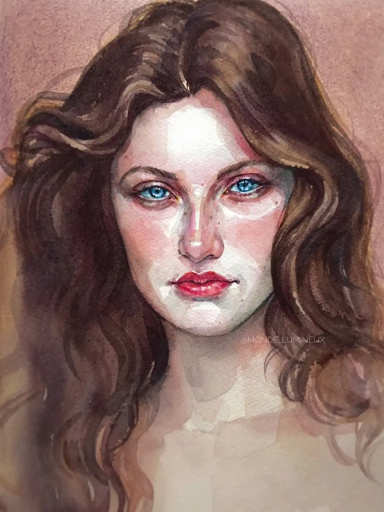 Watercolor Face 18
