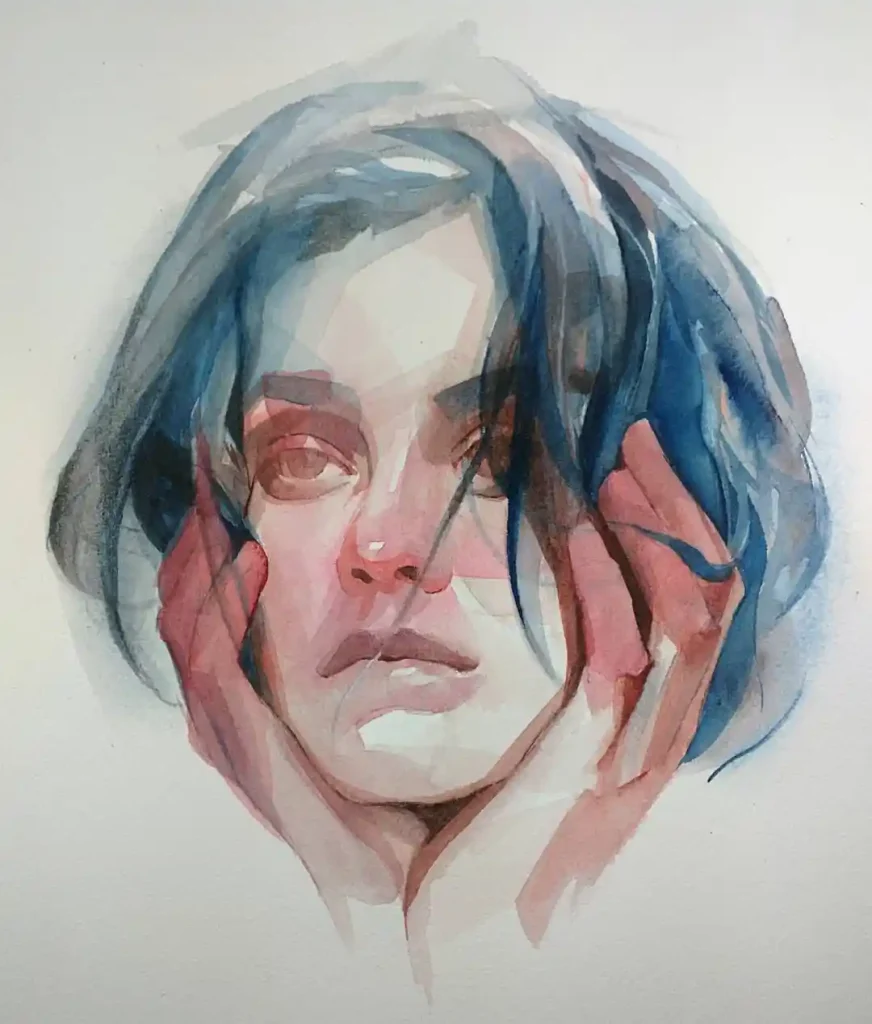 Watercolor Face 19