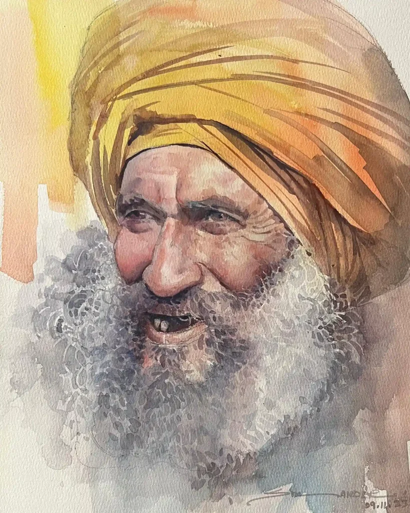 Watercolor Face 30