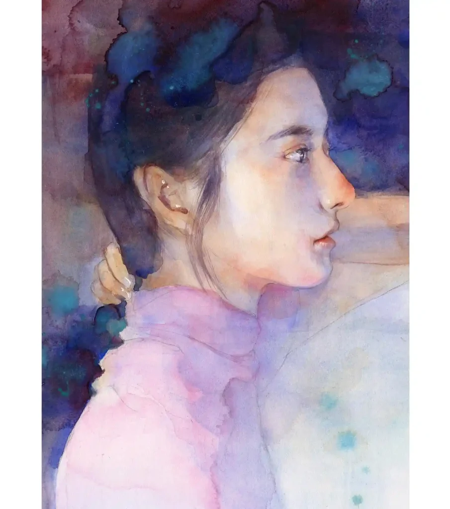 Watercolor Face 31