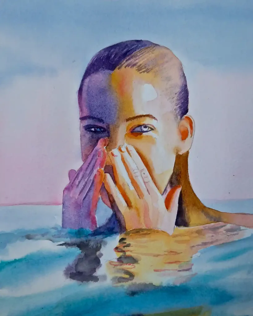Watercolor Face 33