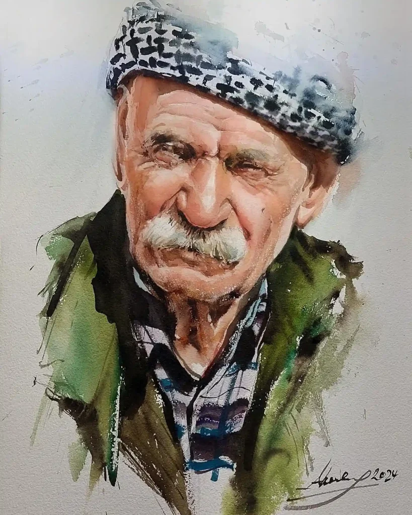 Watercolor Face 36