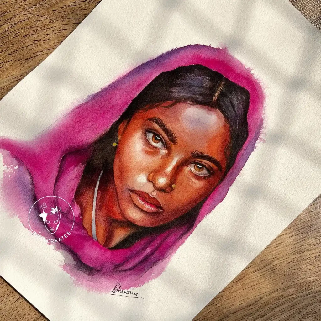 Watercolor Face 4