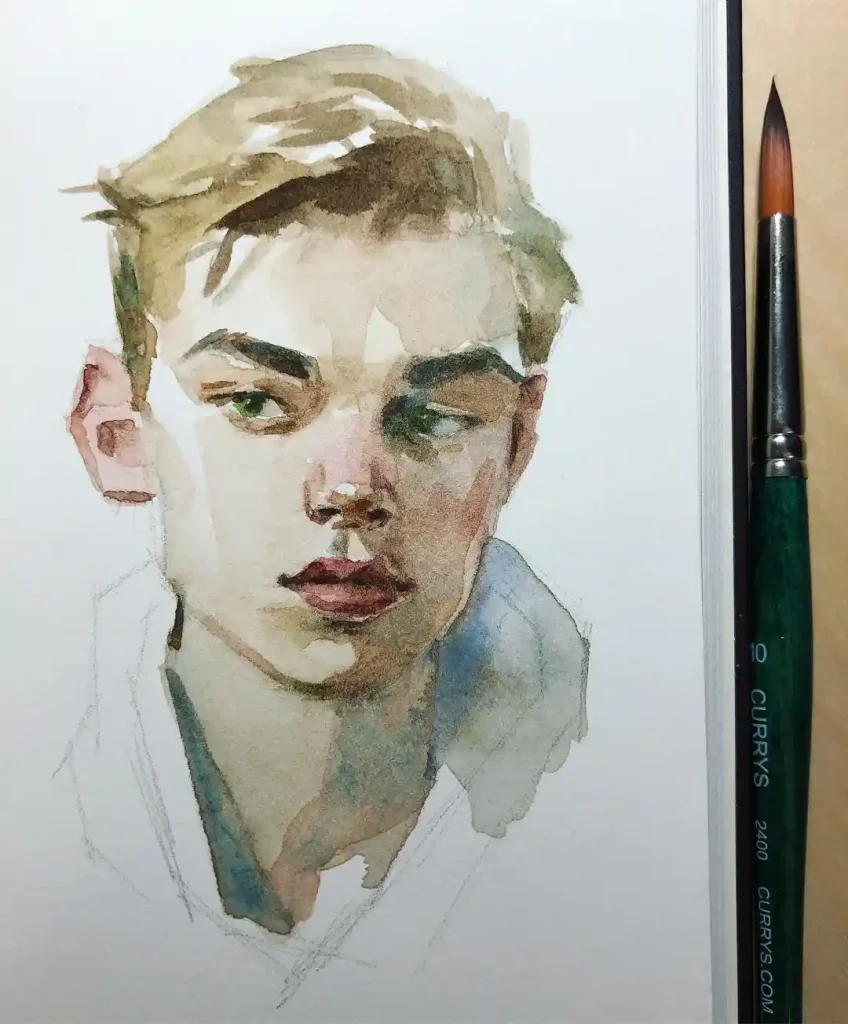 Watercolor Face 6