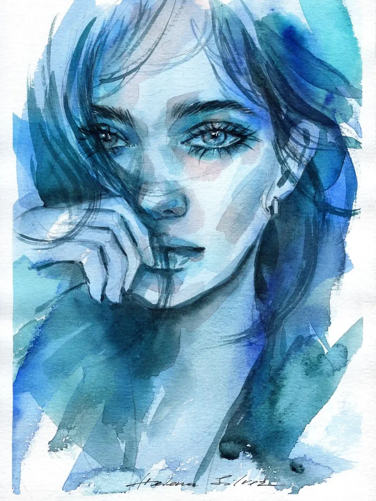 Watercolor Face 7