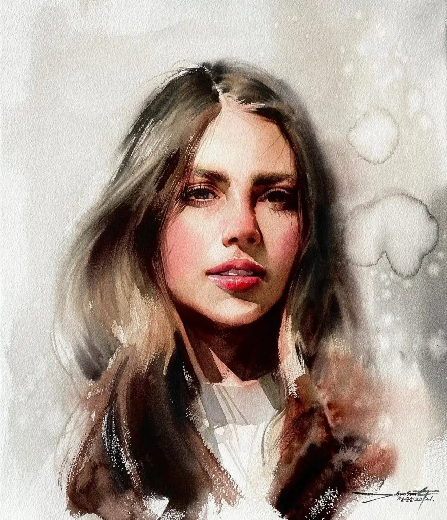 Watercolor Face 9