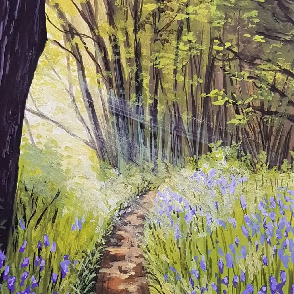 Watercolor Forest Path 1