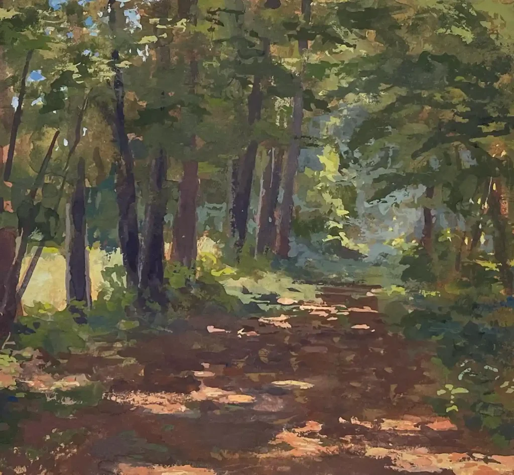 Watercolor Forest Path 18