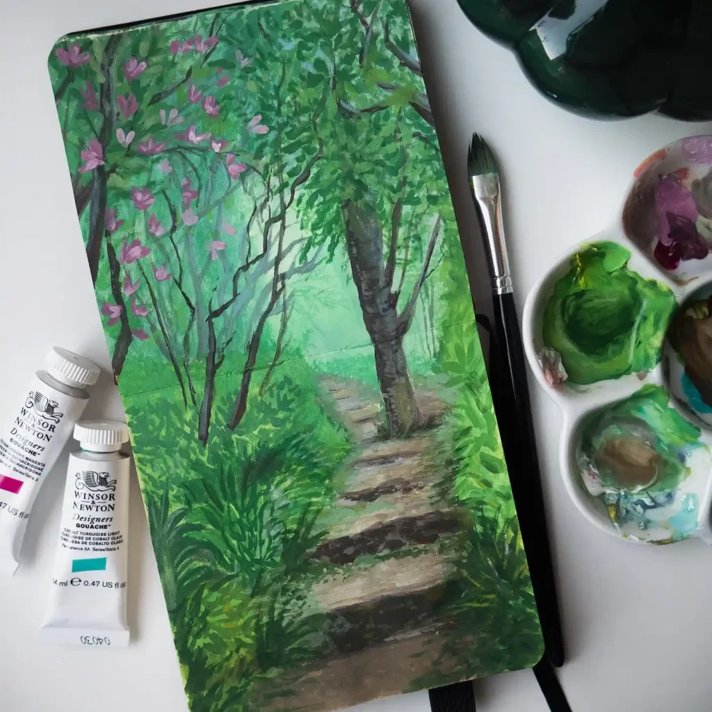 Watercolor Forest Path 20