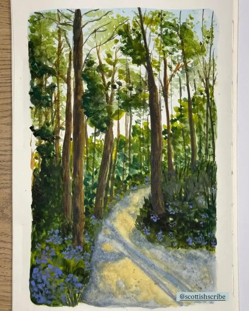 Watercolor Forest Path 23