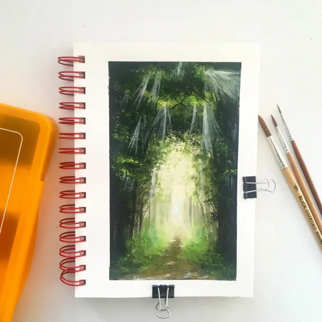 Watercolor Forest Path 25