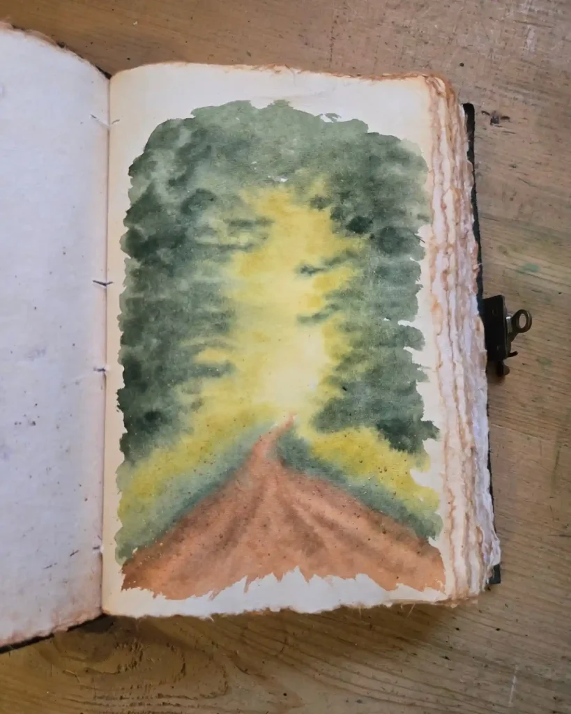 Watercolor Forest Path 26