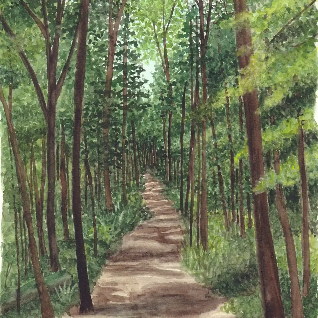 Watercolor Forest Path 5