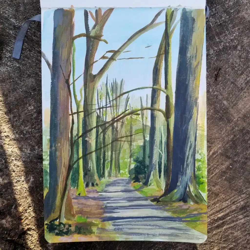 Watercolor Forest Path 7