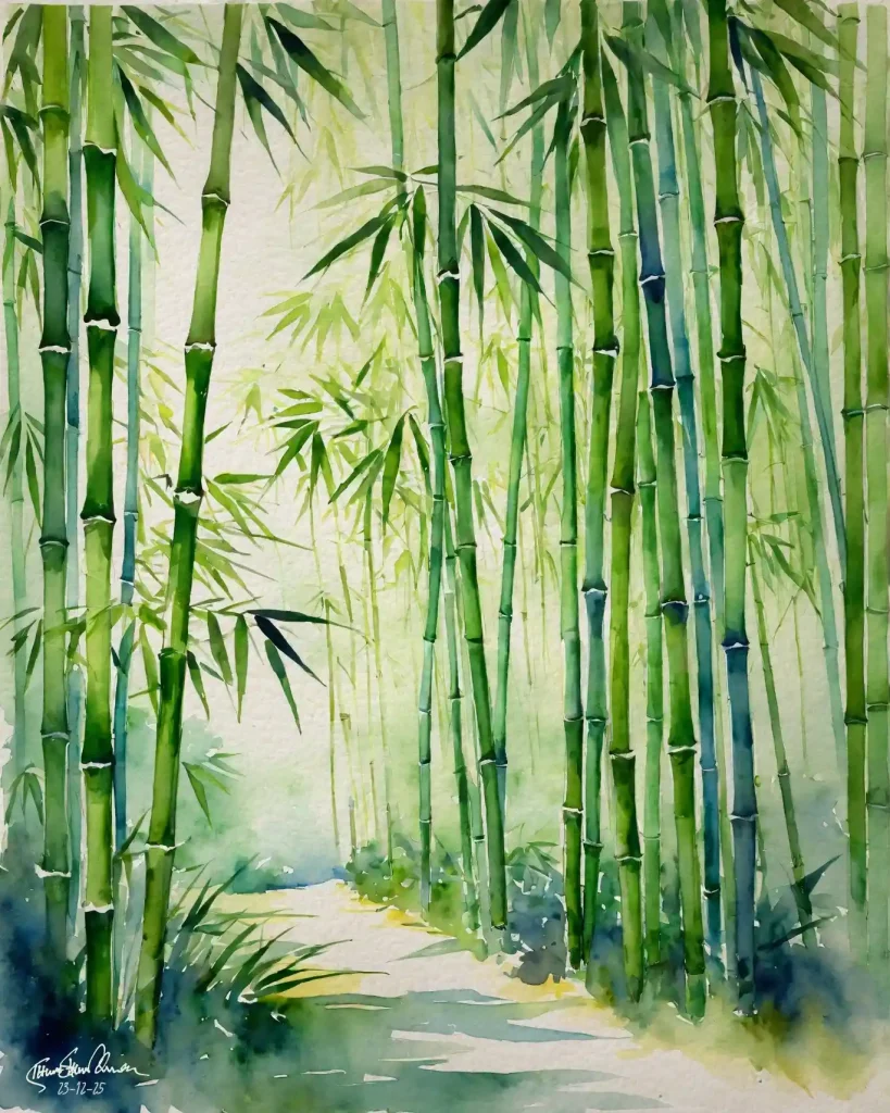 Watercolor Forest Path 8