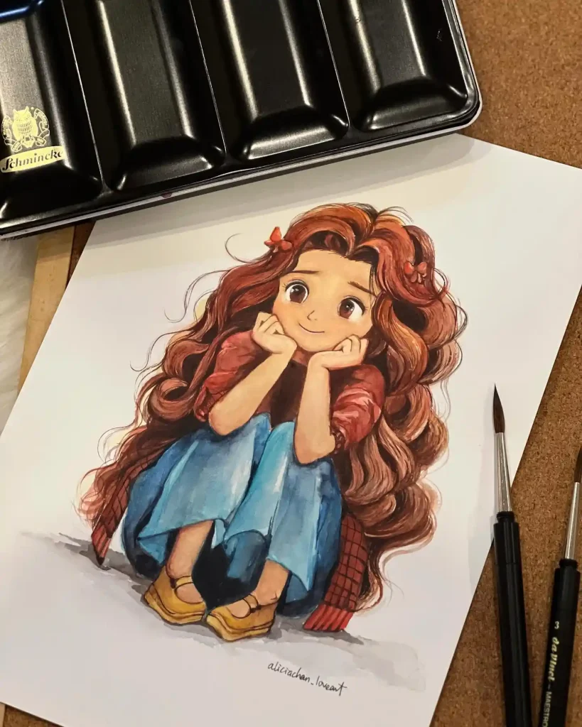 Watercolor Girl 2