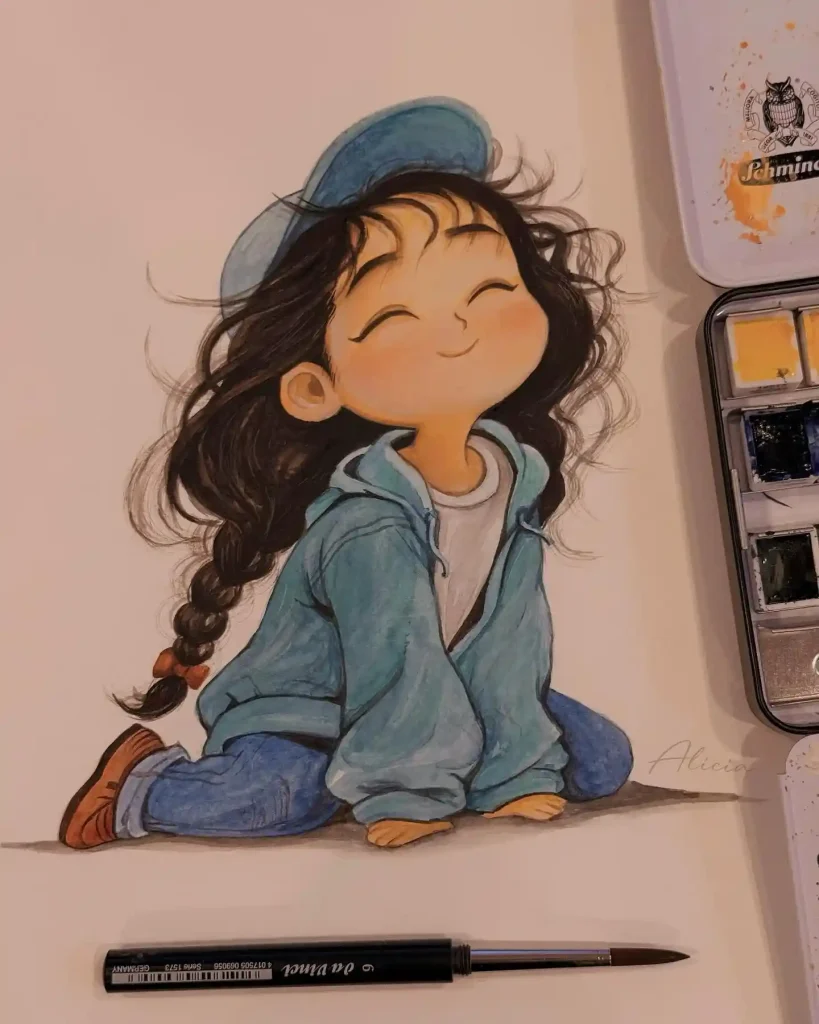 Watercolor Girl 3