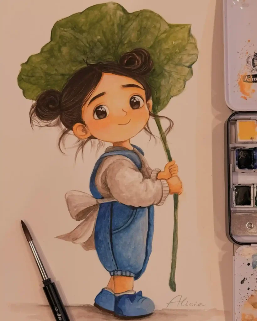 Watercolor Girl 4