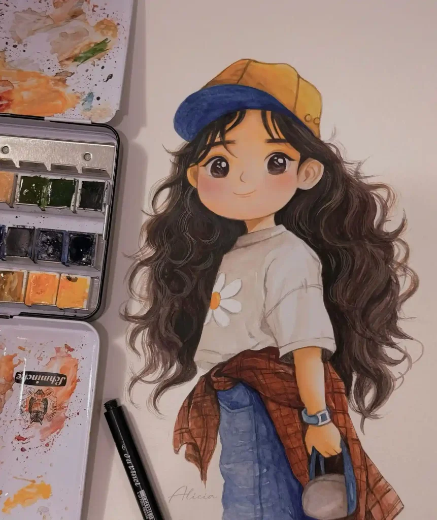 Watercolor Girl 5