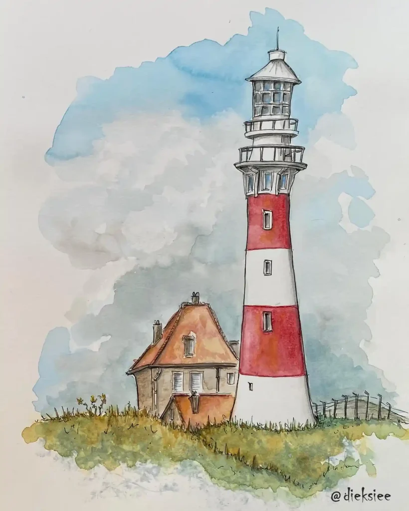 Watercolor Lighthouse 10