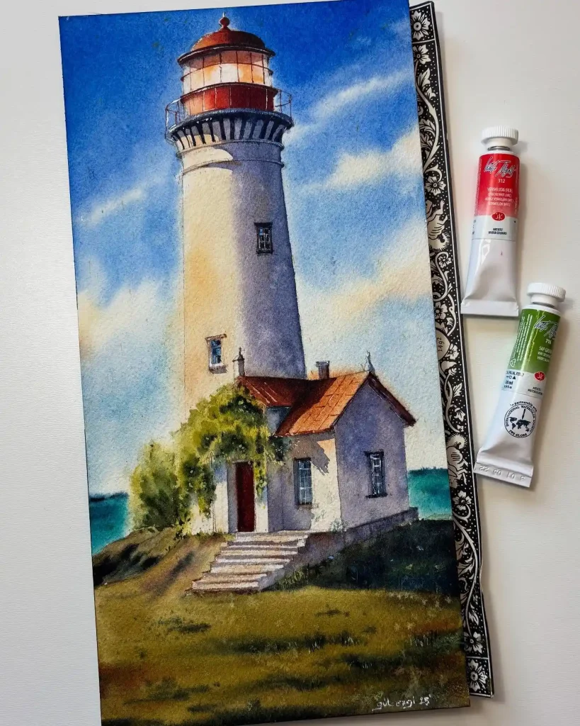 Watercolor Lighthouse 12